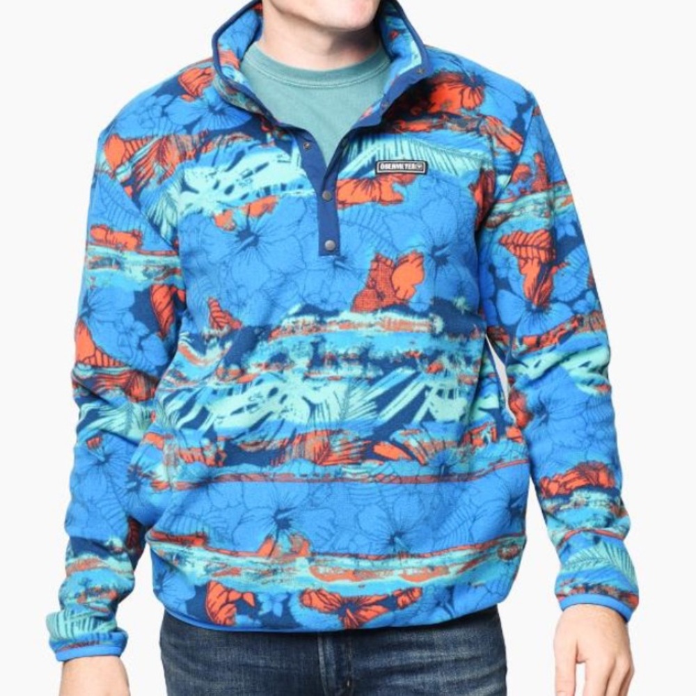 Obermeyer Hawaiian Tropical Print Boulder T Snap Fleece Pullover